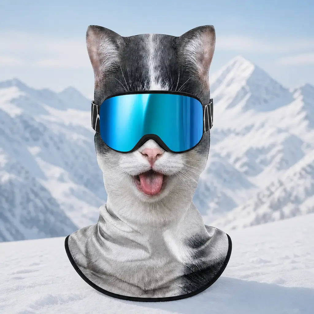 3D Skidmask med Öron – HD Tryck