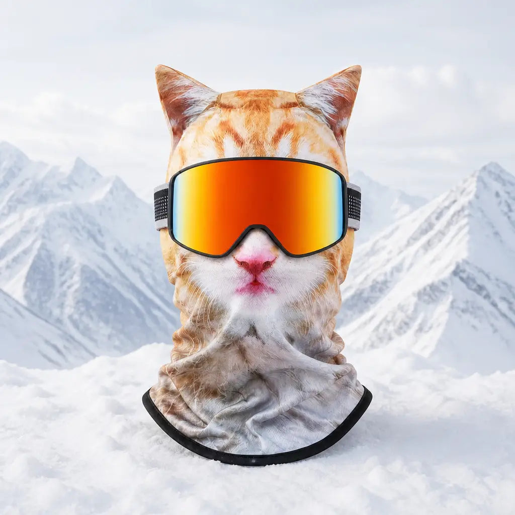 3D Skidmask med Öron – HD Tryck