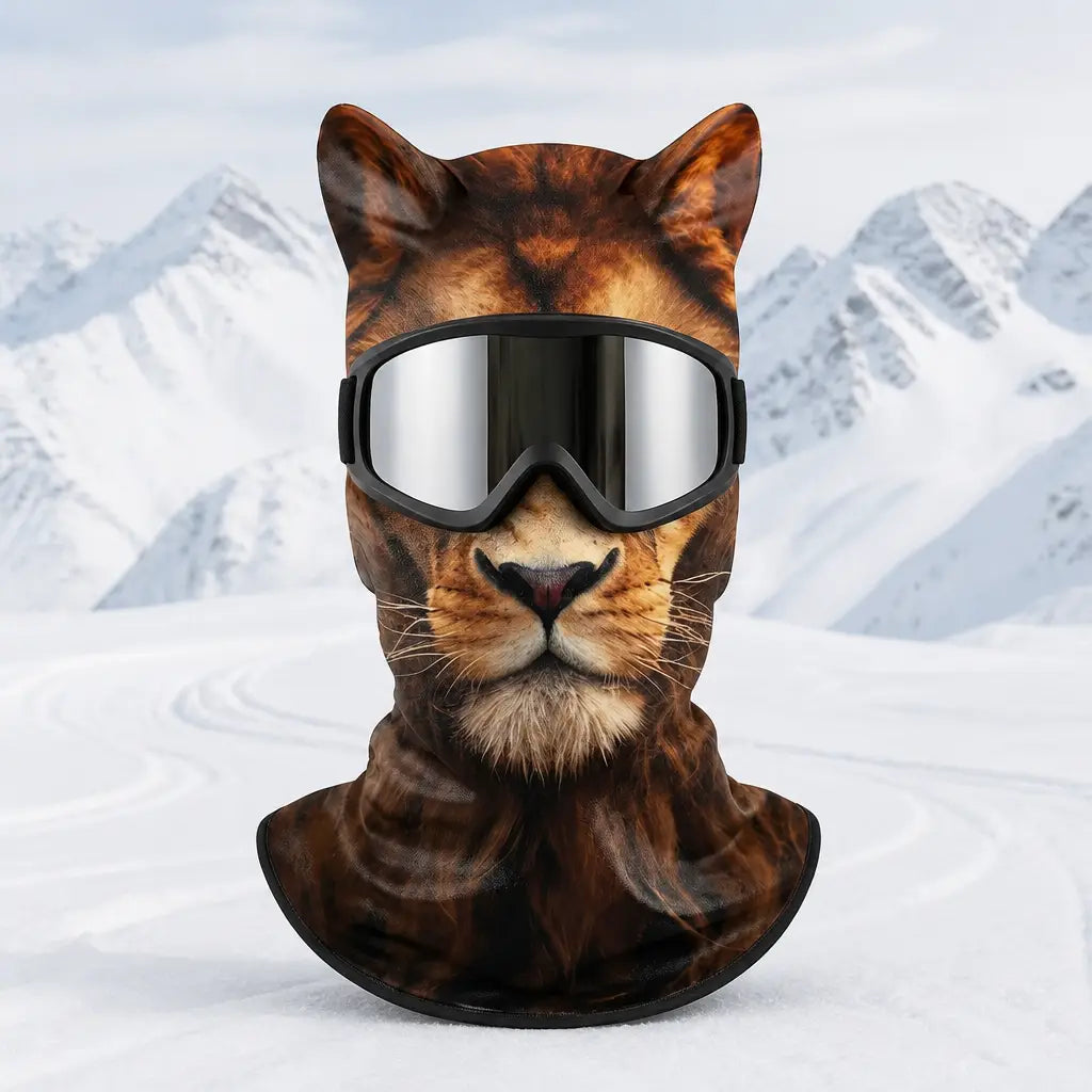 3D Skidmask med Öron – HD Tryck