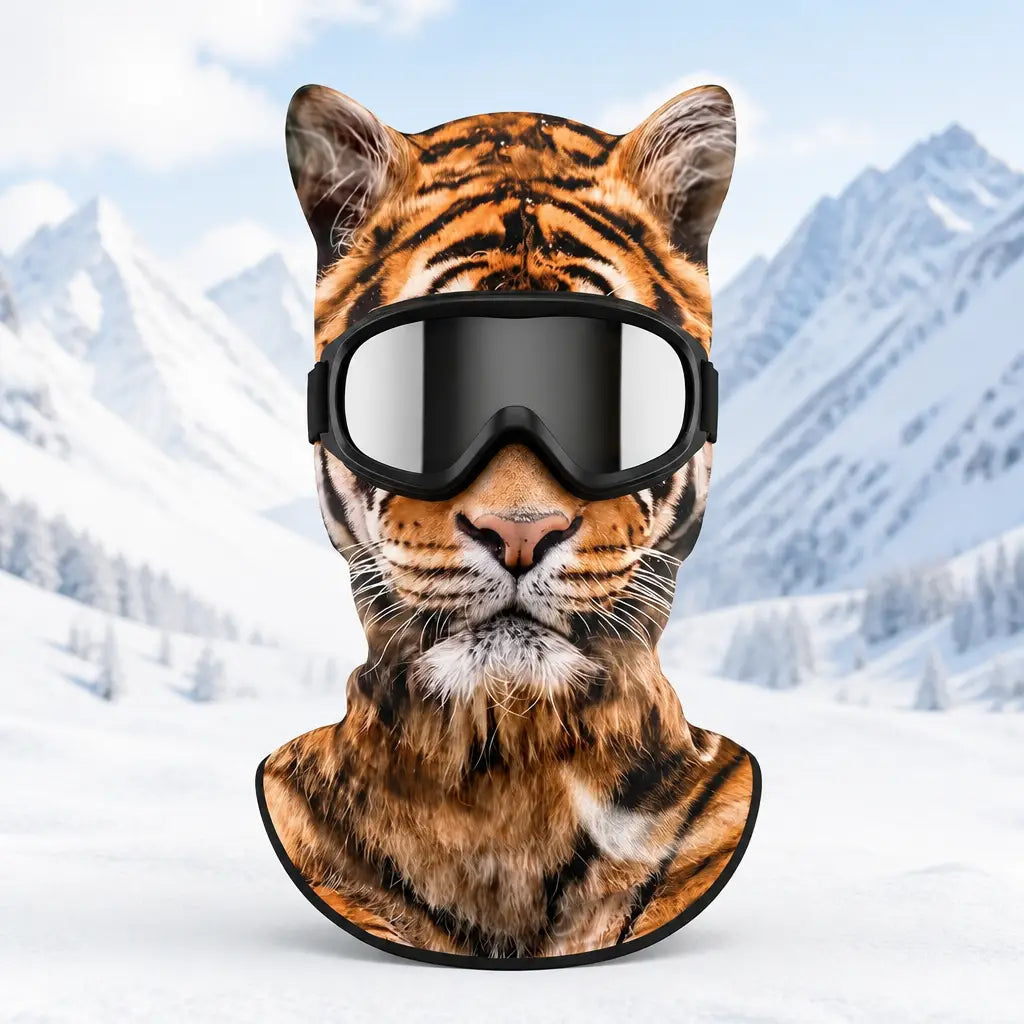 3D Skidmask med Öron – HD Tryck