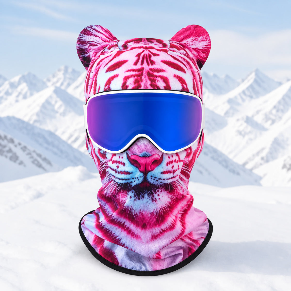 3D Skidmask med Öron – HD Tryck